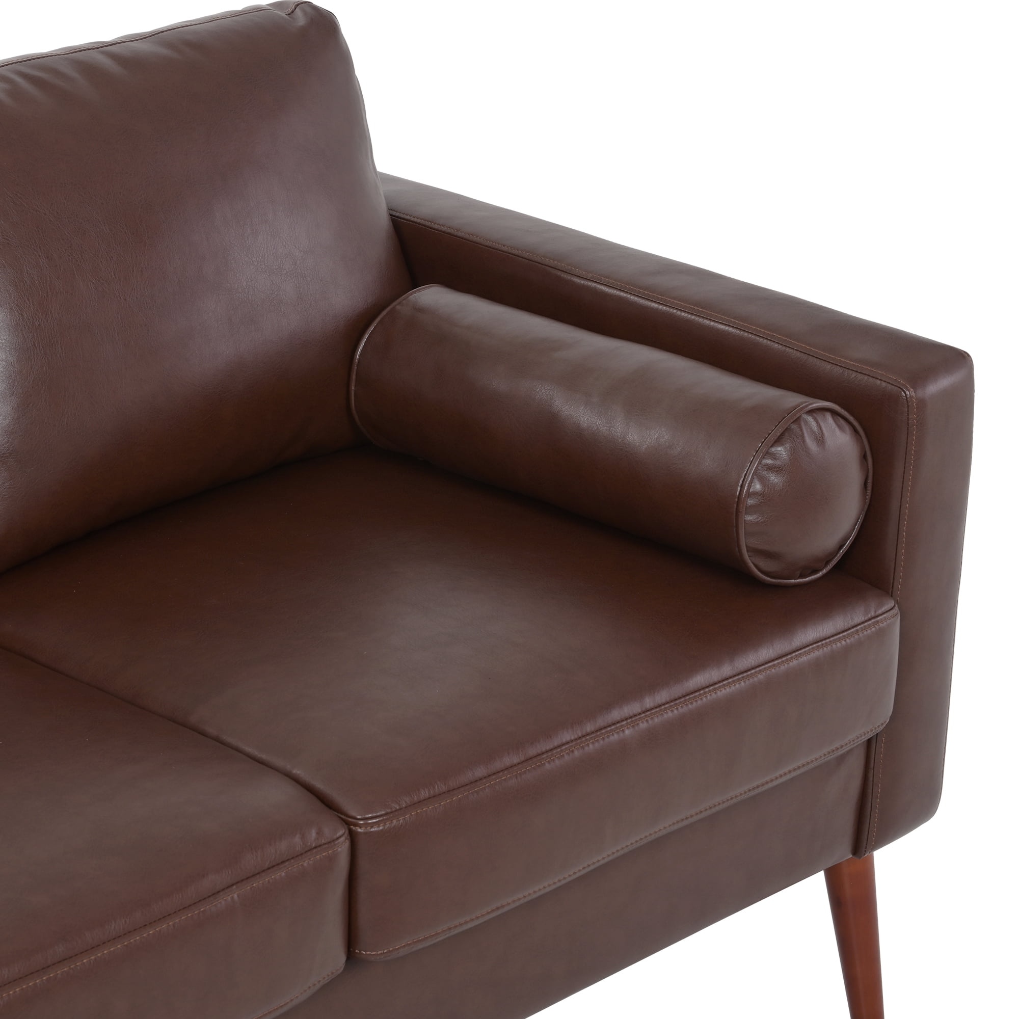 YYAo Extra Deep Filled Sofa, Upholstered Futon with Armrests and Legs for Living Room, Apartment, Brown YYAo Extra Deep Filled Sofa, Upholstered Futon with Armrests and Legs for Living Room, Apartment, Brown