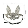 thumbnail image 2 of Unique Bargains 1 Pc Lace Long-Ear Bunny Half Face Party Mask for Masquerade Party Bronze Lace, 2 of 5