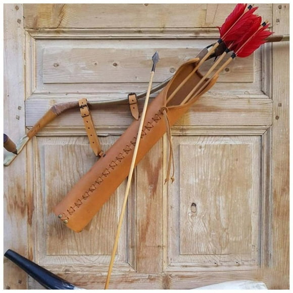 Medieval Leather Vintage Arrow Quiver Bow Holder Cosplay Archer Hunter Larp Props Steampunk Recurve Bow Hunt Shoot Bag