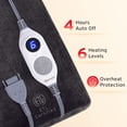 thumbnail image 3 of Warmrest Electric Throw Blanket Heated Blanket with 6 Heating Levels and 4 Hours Auto Shut Off, Flannel to Sherpa Super Cozy Heating Blanket, Machine Washable, 50" x 60", Charcoal, 3 of 8