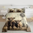 thumbnail image 2 of Castle Fairy Teens Highland Cow Full Size Comforter Sets,Farmhouse Animal Bedding Sets, 2 of 8