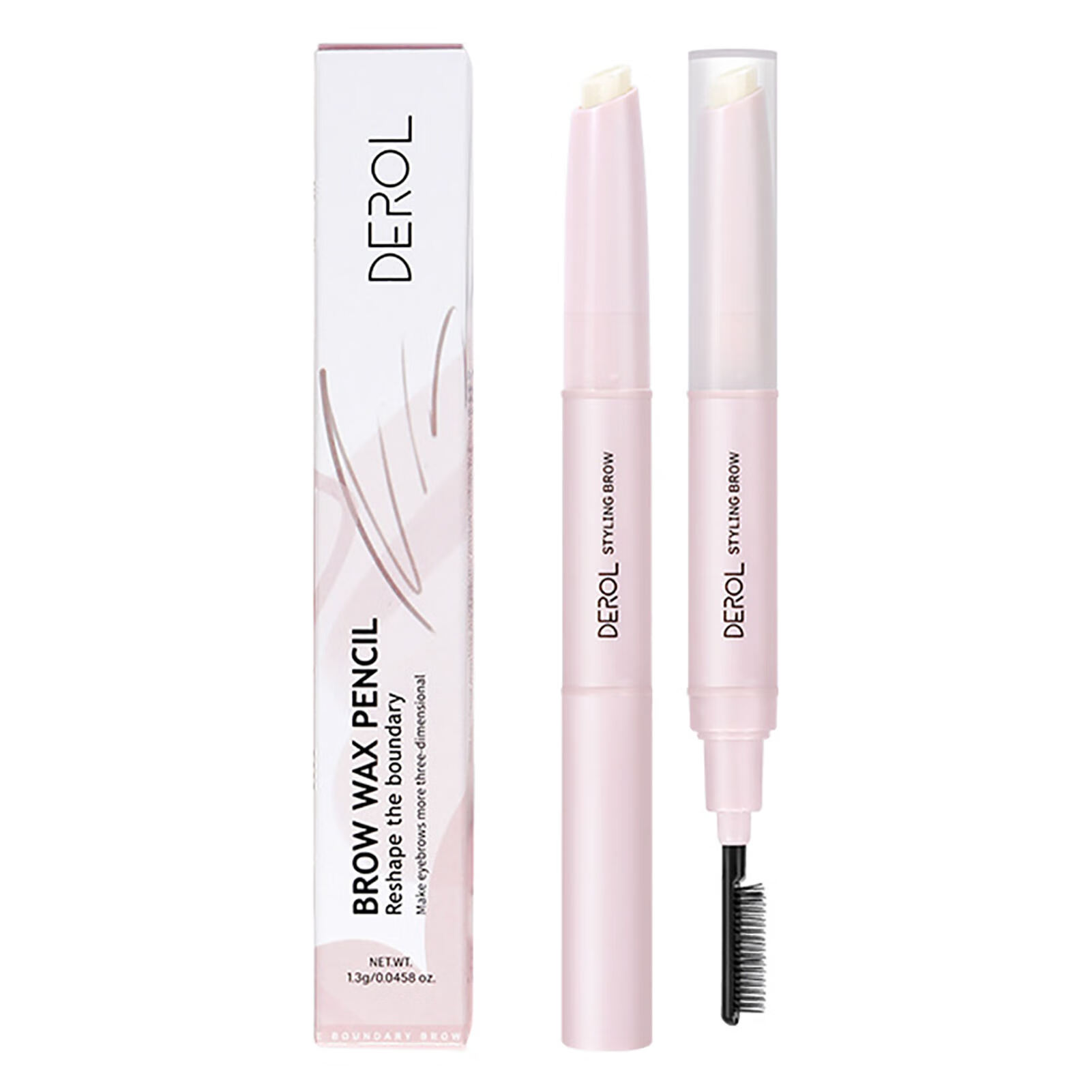 Brow Wax Pencil Dual Ended Eyebrow Pencil Clear Eyebrow Gel Pencil with Brush 3D Feathery Brows