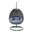thumbnail image 3 of LeisureMod Charcoal Wicker Hanging Egg Swing Chair, 3 of 10