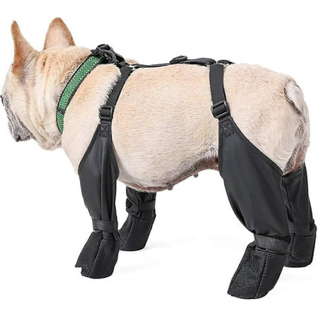 Winter Dog Boots Anti-slip  Waterproof Dog Boots With Auxiliary Strap  Dog Shoes With Rugged Rubber Sole  Anti-fall Dog Hiking Booties