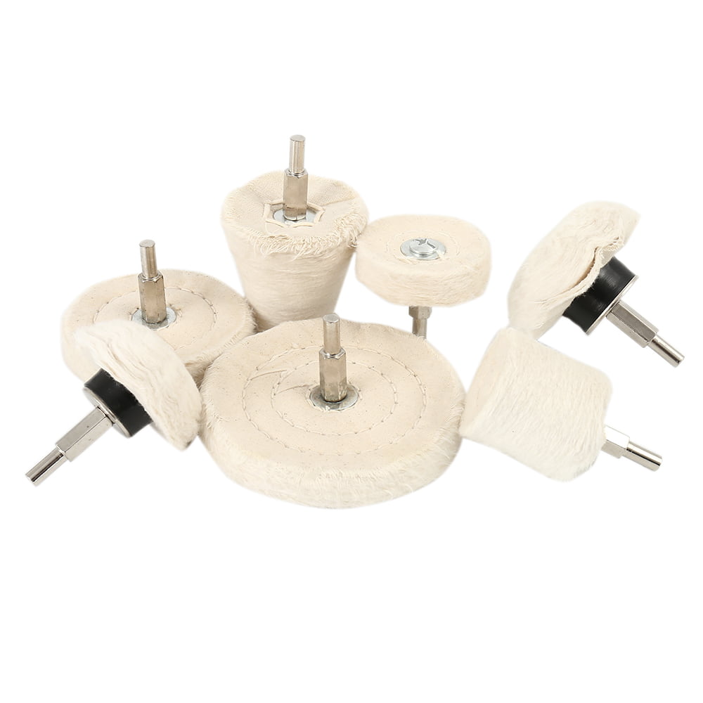 PURUI 10pc 1.5 inch Small Cotton Buffing Wheel Kit used on Drill for Metal Polishing,Kit Includes 8pc 1.5 inch Cotton Buffing Wheels,1PC 100g Blue