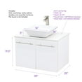 thumbnail image 4 of WindBay Wall Mount Floating Bathroom Vanity Sink Set. Taupe Vanity, White Flat Stone Countertop Ceramic Sink - 36", 4 of 5