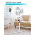 thumbnail image 7 of BLACK+DECKER 18-Inch Pedestal Fan, BFP18SXW, Oscillating Fan for Home and Office, Standing Fan with 3 Speed Settings, Height Adjustable with Adjustable Head Tilt, White, 7 of 7
