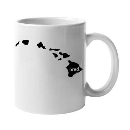 

Hawaii Bred & HI USA State Map Outline US Citizen Coffee & Tea Mug Cup (11oz)