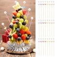 thumbnail image 4 of Shisuyan 100 Pcs Pics à Cocktails Apéritifs Fantaisie Cure-Dents Nourriture Pics en Bambou Bâtons de Fruits pour Fête, 4 of 9
