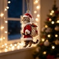 thumbnail image 2 of 2026 Christmas Home Party Decoration Christmas Flat Acrylic Ornaments Cute Mini Hanging Pendants Xmas Tree Decorations Car Interior Rearview Mirror Hanging Decor Festive Small Gift For Holiday, 2 of 7