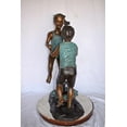 thumbnail image 5 of Nifao Outdoor Fountain Statue Bronze Boy and Girl Dancing Garden Patio Water Feature – Outdoor Garden Decor Sculpture, 28"L x 13"W x 38"H, 5 of 12