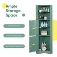 thumbnail image 3 of AENKYO Tall Corner Cabinet with Doors & Adjustable Shelves, Elegant Bathroom Storage Cabinet, Green, 3 of 9