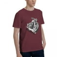 thumbnail image 2 of Graphic Tees Vintage Motorcycle Men's Short Sleeve Standard T-Shirt 150g Burgundy, 2 of 8