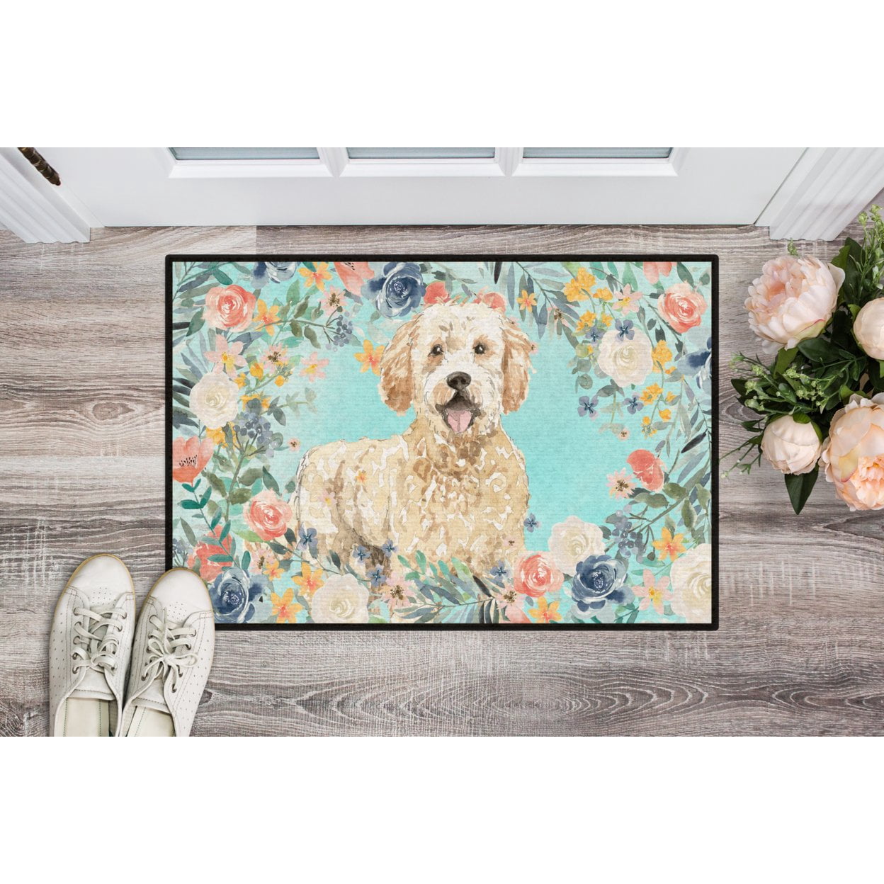 Carolines Treasures CK3426JMAT Goldendoodle Door Mat Indoor Rug or Outdoor Welcome Mat 24x36 Doormat 36"L x 24"W