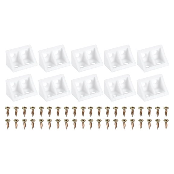 1.3"x0.8"x0.8" Plastic Corner Braces, 30 Pcs L-Shape Shelf Support Brackets Nylon Right Angle Brackets, White