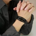 thumbnail image 2 of 20cm Black Genuine Leather for Male Bracelet Silver/Black Cross Bangle 7.87", 2 of 7