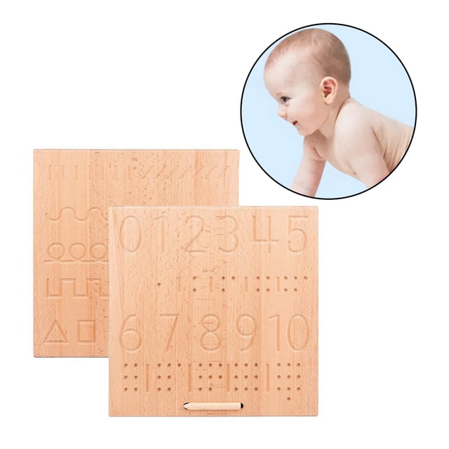 Material de aprendizaje Montessori, tablero de rastreo de Braille Número 123 juguete de reconocimiento para CUTICAT Tableros de rastreo Montessori