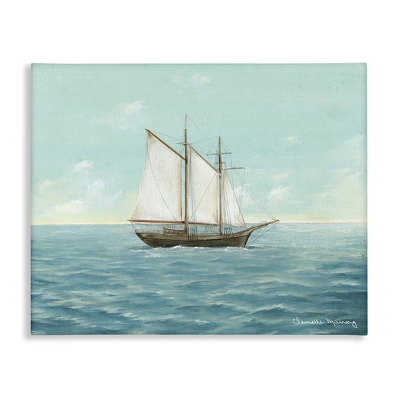Stupell Industries Classic Sailboat Ship Transportation Painting Wrapped Canvas Canvas Art Print Wall Art, 20 x 16