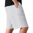 thumbnail image 7 of Waffle Shorts for Men Summer Casual Elastic Waist Wide Straight Leg Loose Knee Length Bermuda Shorts with Pockets, 7 of 7