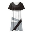 thumbnail image 4 of SMihono Robes d'Été Bohémiennes pour Femmes Grande Taille Col en V Mode Décontractée Tempérament Pull Manches Courtes Imprimé Robe Ample, 4 of 5