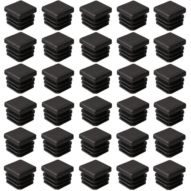 30 tapas cuadradas de plástico, tapones de plástico cuadrados de 20 Mm X 20 Mm, acanalados cuadrados