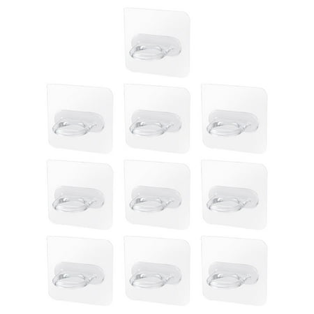 

NUOLUX 10pcs Creative Bathroom Self Adhesive Wall Hanging Hook for Home (Transparent)