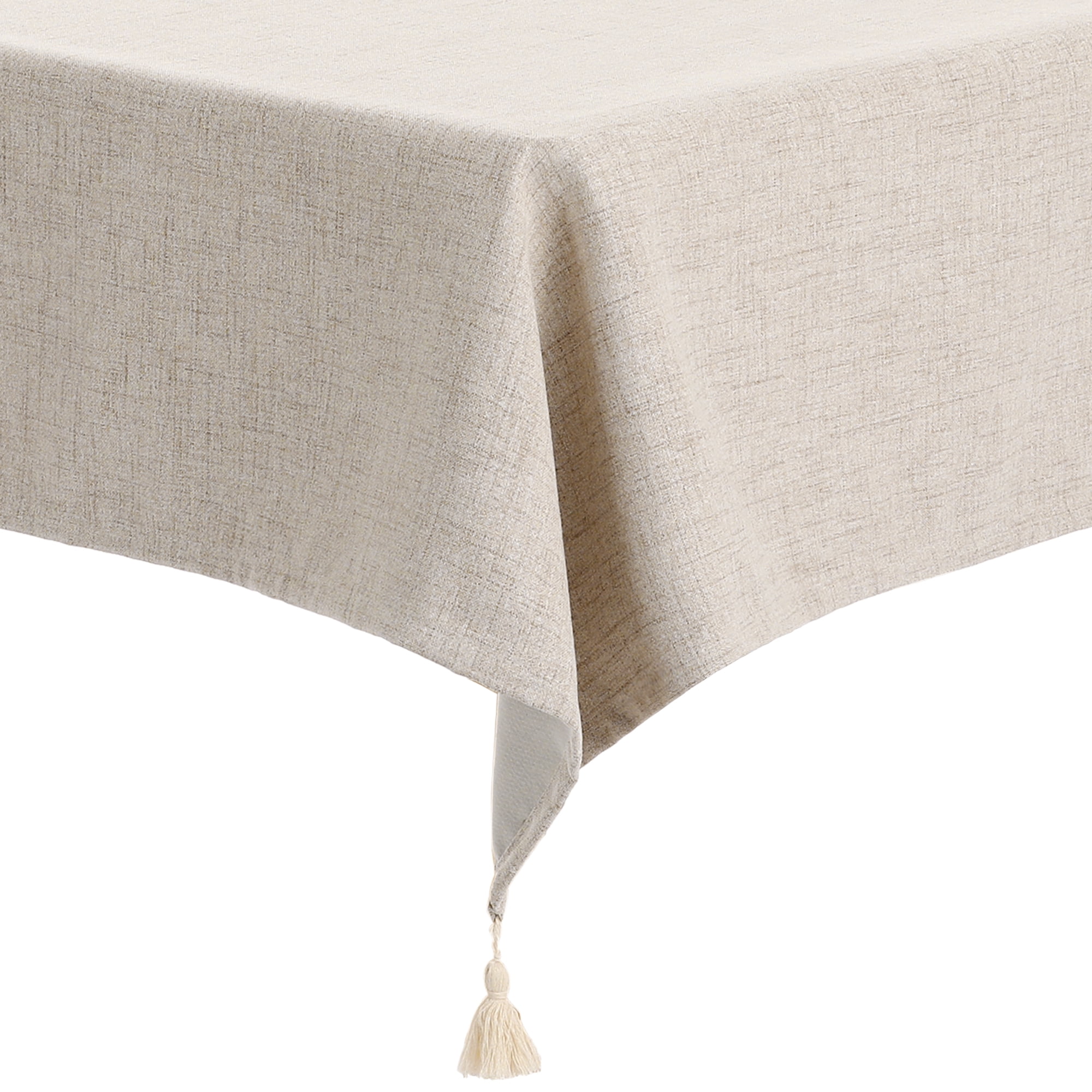 Unique Bargains Rectangle Tablecloth with Fringe for Indoor Outdoor Khaki 47"x67"