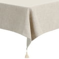 thumbnail image 4 of REGALWOVEN Square Tablecloth with Fringe for Indoor and Outdoor, Khaki 47' x 47', 4 of 5
