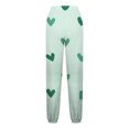 thumbnail image 4 of miqiqism Clearance High Waist Elastic Pant Women Heart Sweatpant Trendy Drawstring Cinch Bottom, Fashion Lightweight Trouser Workout Athletic Clothing Valentines Day Outfit,01_Green,Large, 4 of 5