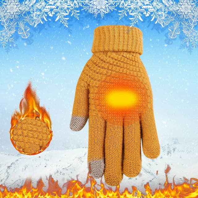 Women Men Warm Stretch Knitted Gloves Mittens Winter Keep Warm Knitting Golves Outdoor Riding Mittens