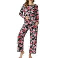 thumbnail image 2 of MINTREUS Pajamas for Women Set 2 Piece Lounge Set Long Sleeve Pjs Long Pants Sleepwear with Pockets, 2 of 8