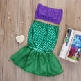 thumbnail image 6 of Okbabeha Summer Baby Girls Swimsuit, 2 Pieces Short Top+Mermaid Tails Skirt, 6 of 6