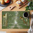 thumbnail image 2 of Sage Green Trees Placemats Set of 6 Forest Art Decor Spring Summer Nature Leaf Place Mats Indoor Wipeable Table Mats Washable Dining Table Placemats for Kitchen Holiday Party Home Decor 13x19 Inch, 2 of 9