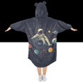 thumbnail image 2 of FORMRS Wearable Blanket Hoodie with Sleeves for Kids Cozy Flannel Sweatshirt, Astronaut Space, 2 of 7