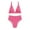 Hot Pink-02, variant on Lopeceal Women's Textured V Neck Bikini High Waist Swimsuit Set Solid Two Piece Bathing Suit