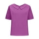 thumbnail image 5 of Mujeres de Verano Tops Suelto Ajuste Sólido de Lino Solapa Muñeca Cuello, Linda Camisa Casual para las Vacaciones en la Playa, 5 of 6
