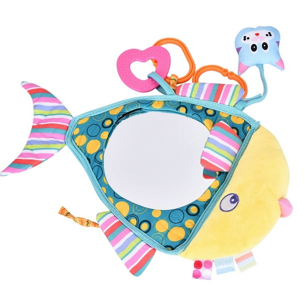 LYUMO Baby Educational Plush Toy Car Seat Toy Mirror Fish Pattern Car ...