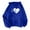 Blue, variant on Sales Today Clearance Black Zip up Hoodie Women Women'S Heart Mark Pattern Printed Hoodie Hoodie Drawstring Loose Comfortable Top