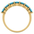 thumbnail image 5 of 1.19 ctw Wedding Band for Women - 14K Yellow Gold Simulated Turquoise Stackable Eternity Ring, 5 of 6