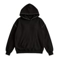 thumbnail image 3 of Women Studded Decor Pullover Hoodie, Long Sleeve Drop‑Shoulder Hooded Sweatshirt with Kangaroo Pocket, Casual Street‑Chic Loose Fit Outfits for Spring Streetwear Fall Daily Wear, 3 of 3