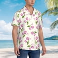 thumbnail image 5 of Balery Tulips Flowers Print Men's Hawaiian Shirts Short Sleeve Beach Shirt Relaxed Fit Vacation Button Down Shirts-Small, 5 of 9