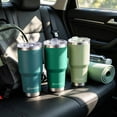 thumbnail image 5 of AQUAPHILE 30 oz Tumbler with Lid and Straw, Stainless Steel Vacuum Insulated Water Coffee Tumbler Cup, Double Wall Powder Coated Spill-Proof Travel Mug Thermal Cup,Blue, 5 of 7