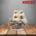 thumbnail image 5 of Rotating acrylic ornament featuring a detailed clay-like pirate galleon with fantasy elements, showcasing intricate craftsmanship and ultra-high resolution, 5 of 8