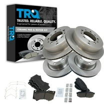 TRQ Front and Rear Brake Pad & Rotor Kit Brake Pads Brake Rotor Ceramic Fits Select 2016-2021 Lexus LX570 Toyota Land Cruiser 2008-2021 Sequoia 2007-2021 Tundra