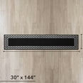 thumbnail image 4 of Washable Skid-Resistant Runner Rug, Trellis Border , Black and Twisted Grey , 30" x 144", 4 of 9