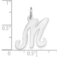 thumbnail image 4 of 14K White Gold Polished Fancy Initial Letter M Charm, 4 of 4