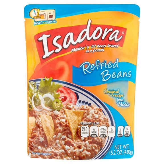 Isadora Refried Beans, 15.2 oz, 8 pack