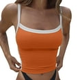 thumbnail image 1 of Débardeurs Camisole pour Femmes Tendance Été Col Sans Manches Entraînement Décontracté Basique Orange m, 1 of 7