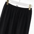 thumbnail image 4 of Shrysg Women's Casual Solid Color Loose Wide Leg Pajama Pants Elastic Waist Lightweight Comfort for All Seasons Black, 4 of 5