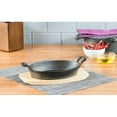 thumbnail image 3 of Basic Essentials 2PC Pre-Seasoned Cast Iron Oval Sizzler Plate with Cast Iron Handles, 3 of 4